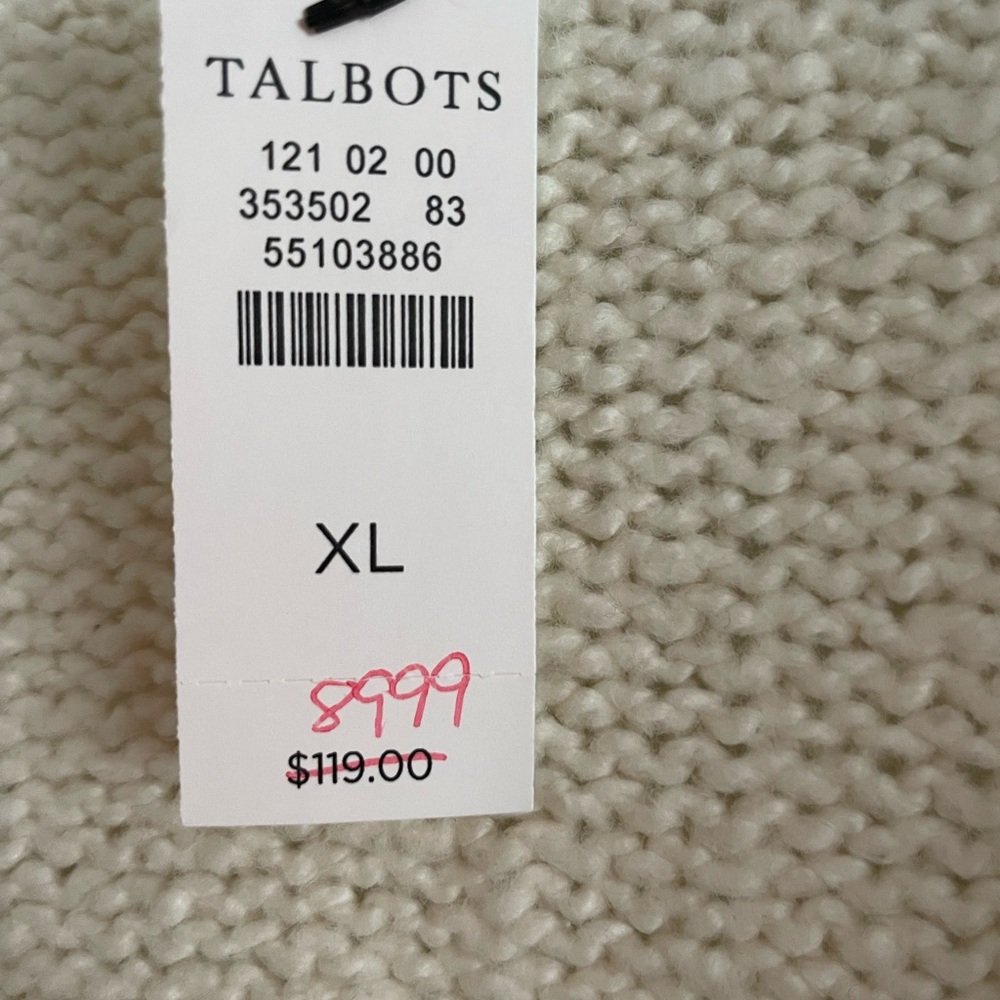 NWT Talbots Off White Long Cardigan. XL - Picture 2 of 3